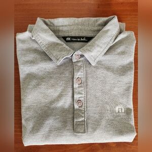 Travis Mathew Heather Light Gray Polo Shirt